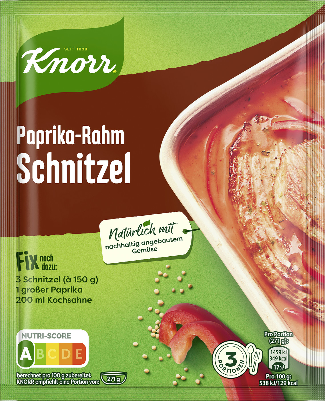 Knorr Fix Paprika-Rahmschnitzel 43G Knorr Fix Paprika-Rahmschnitzel 43G