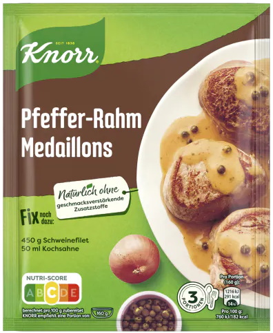 Knorr Fix Pfeffer-Rahm-Medaillons 35G Knorr Fix Pfeffer-Rahm-Medaillons 35G