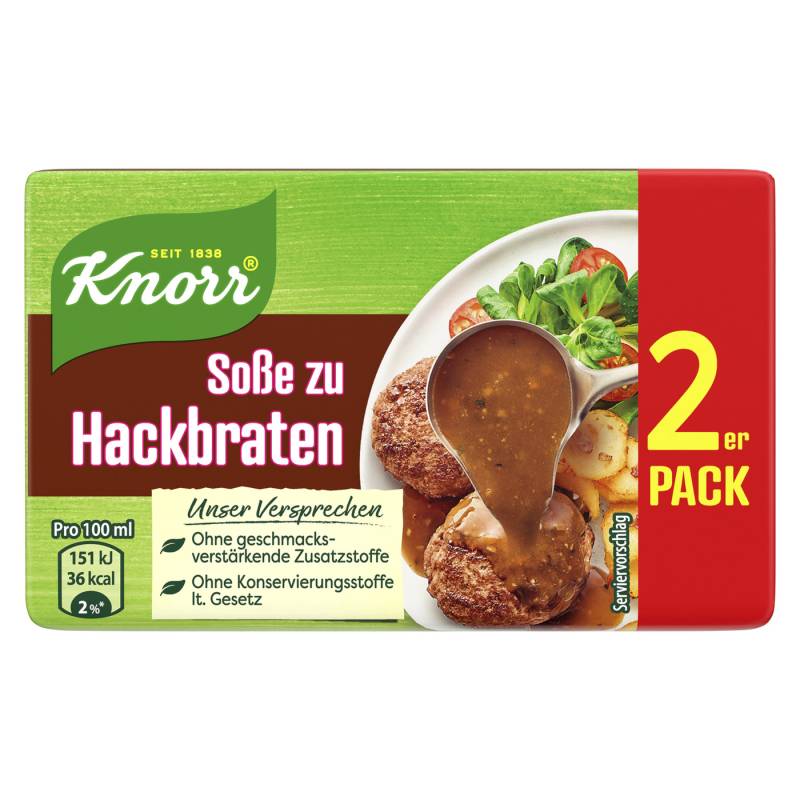 Knorr Soße zu Hackbraten ergibt 2x 250Ml 48G
