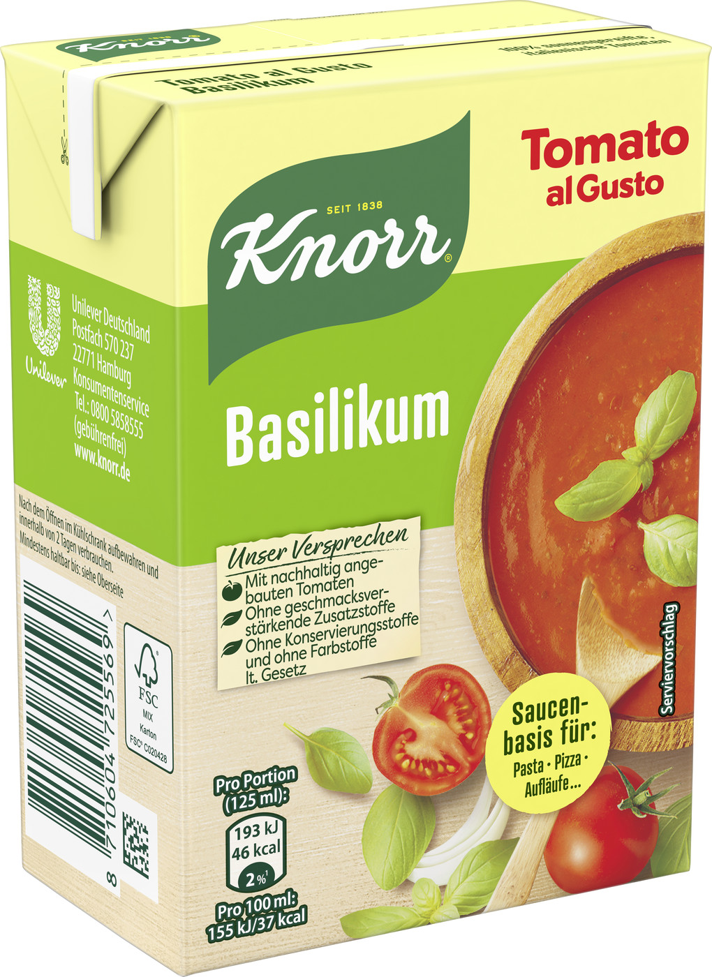 Knorr Tomato al Gusto Basilikum 370G Knorr Tomato al Gusto Basilikum 370G