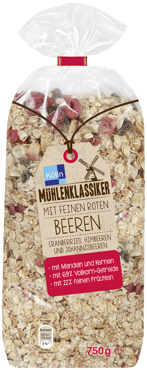 Kölln Mühlenklassiker mit feinen Roten Beeren 750G