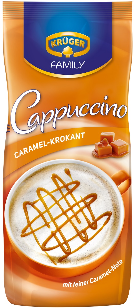 Krüger Family Cappuccino Caramel-Krokant im Nachfüllbeutel 500G Krüger Family Cappuccino Caramel-Krokant im Nachfüllbeutel 500G
