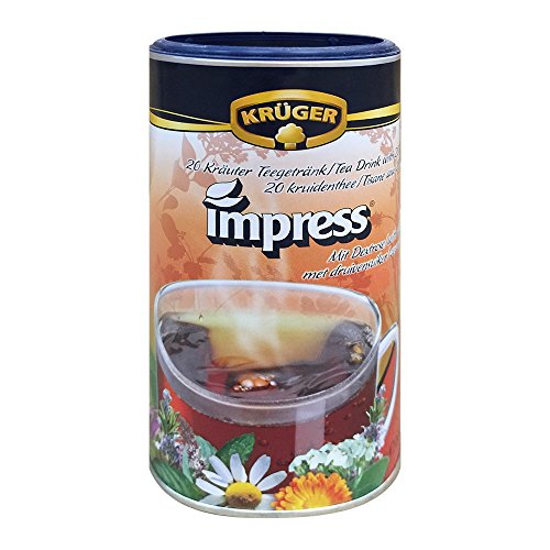Krüger Impress 20 Kräuter Teegetränk mit Traubenzucker (200g Dose) von Krüger