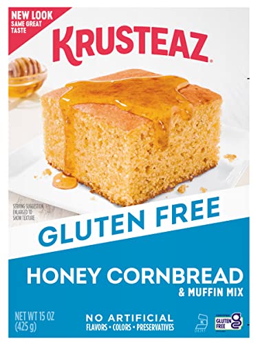 Krusteaz Gluten Free Honey Cornbread Mix, 15-Ounce Boxes by Krusteaz Krusteaz Gluten Free Honey Cornbread Mix, 15-Ounce Boxes by Krusteaz