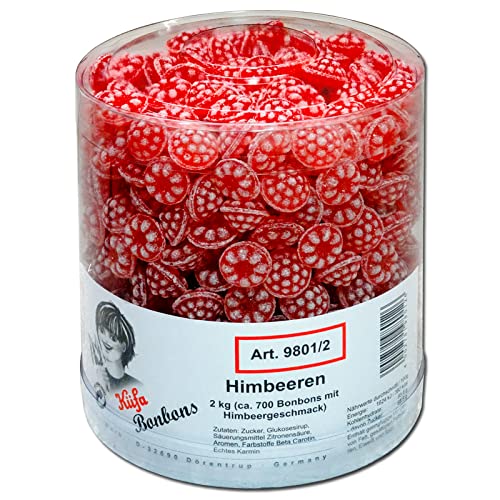 Küfa Himbeeren Fruchtbonbons hartkaramellen 700 Stück 2 kg, 1er Pack (1 x 2 kg) von vontek