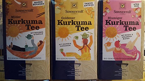 Kurkuma Tee Bio Gewürz-Kräuterteemischungen SONNENTOR 3er Set = 99g von Sonnentor