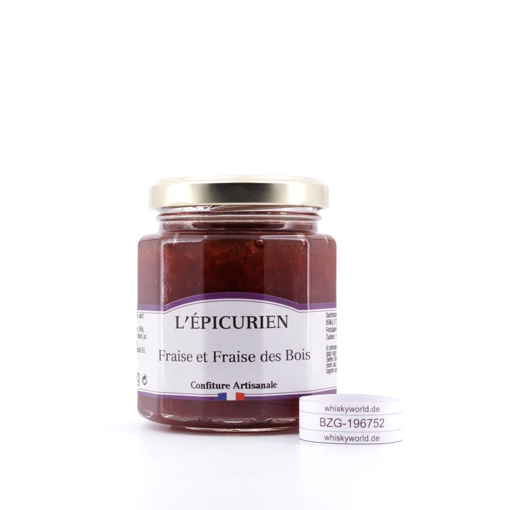 L’Epicurien Erdbeer Konfitüre mit Walderdbeere 210 g