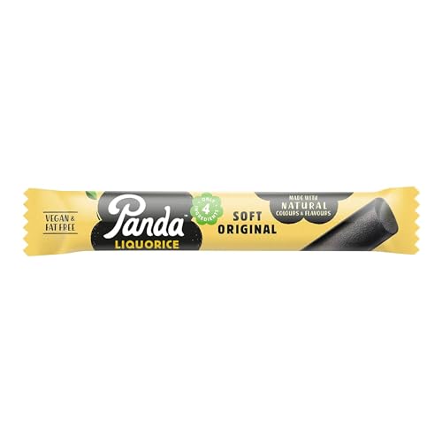 Lakritz Panda Natural 100% - Packung mit 36 ​​Stück - Weiches Lakritz ohne Konservierungsstoffe, Aromen und Farbstoffe - Sehr geringer Fettgehalt, weniger als 0,5%