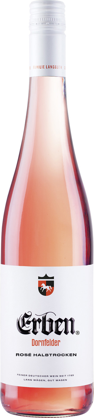 Langguth Erben Dornfelder Rosé halbtrocken 0,75L - Etikett verschmutzt/beschädigt Langguth Erben Dornfelder Rosé halbtrocken 0,75L - Etikett verschmutzt/beschädigt
