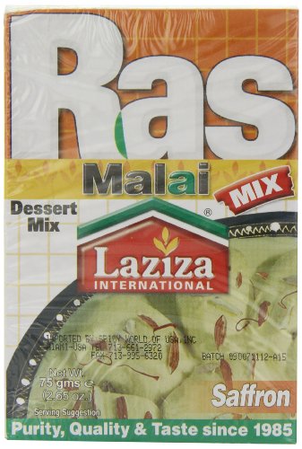 Laziza Rasmalai Dessert Mix Saffron, 75-Gram Boxes (Pack of 6)