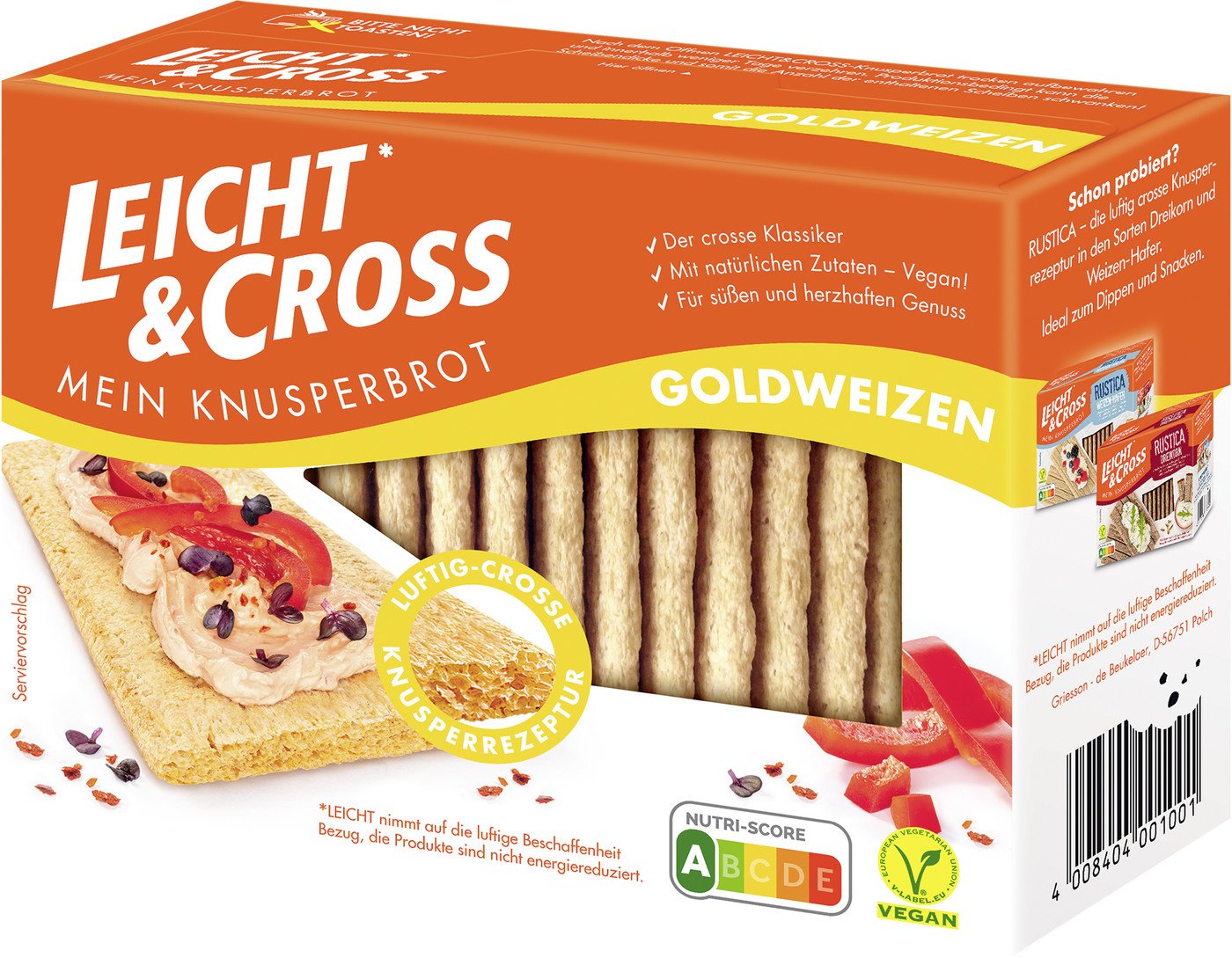 Leicht & Cross Mein Knusperbrot Goldweizen 125G