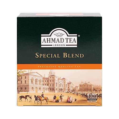 Ahmad Tea Special Blend - Schwarzer Tee mit Bergamotte - Spezialmischung Assam & Ceylon - Doppelkammer-Teebeutel mit Band mit 2g Tee pro Portion - 100 Teebeutel von Ahmad Tea