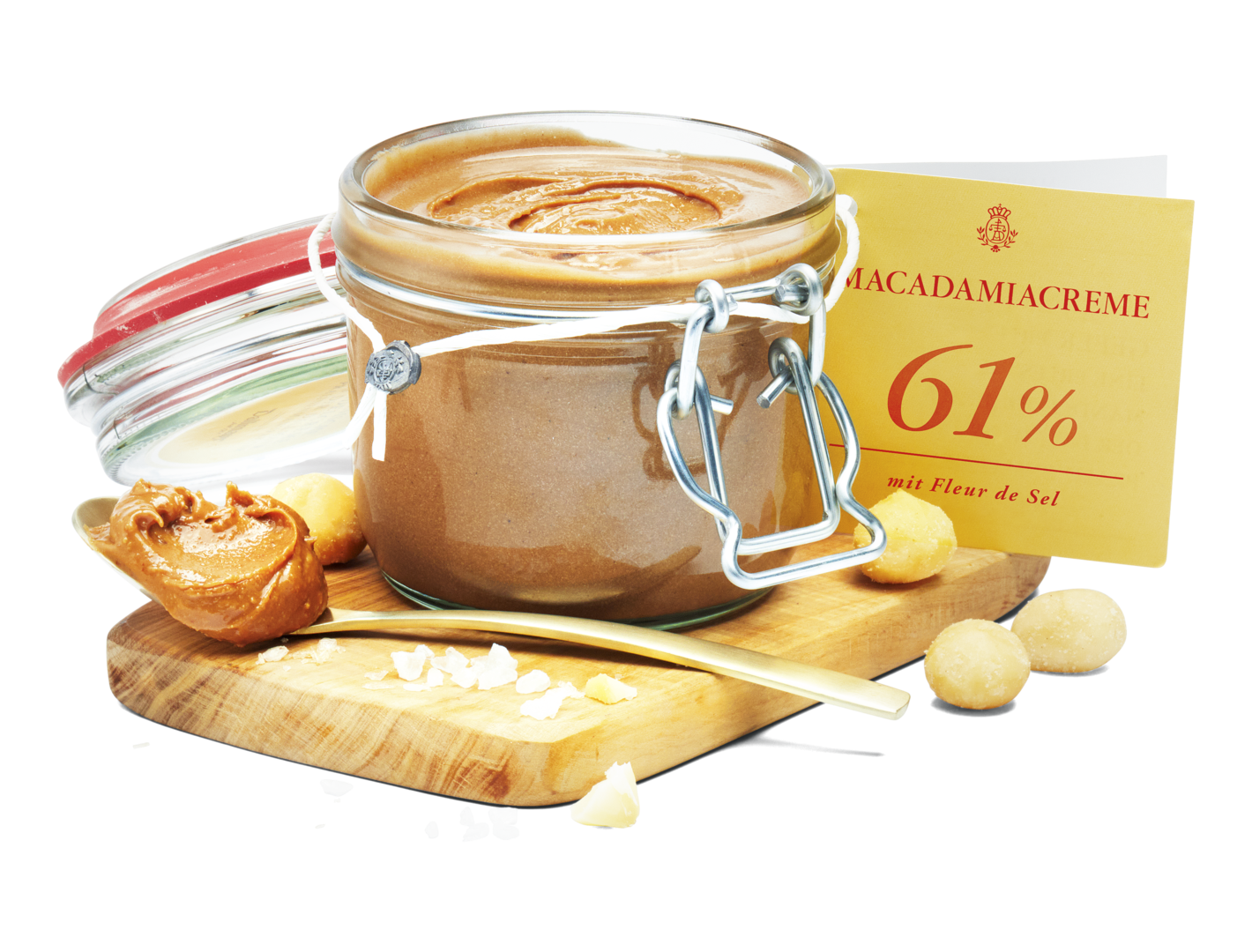 Macadamiacreme 61% mit Fleur de Sel vegan Dallmayr Macadamiacreme 61% mit Fleur de Sel vegan Dallmayr von Dallmayr Pralinenmanufaktur