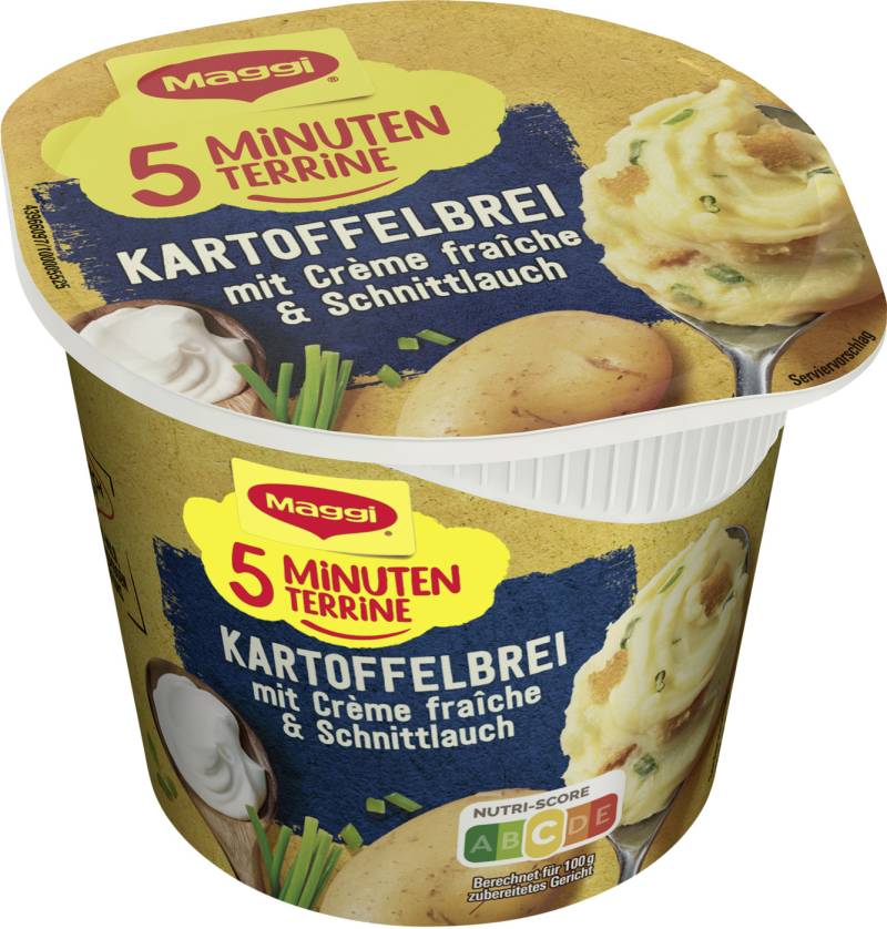 Maggi 5 Minuten Terrine Kartoffelbrei mit Creme Fraiche & Schnittlauch 53G