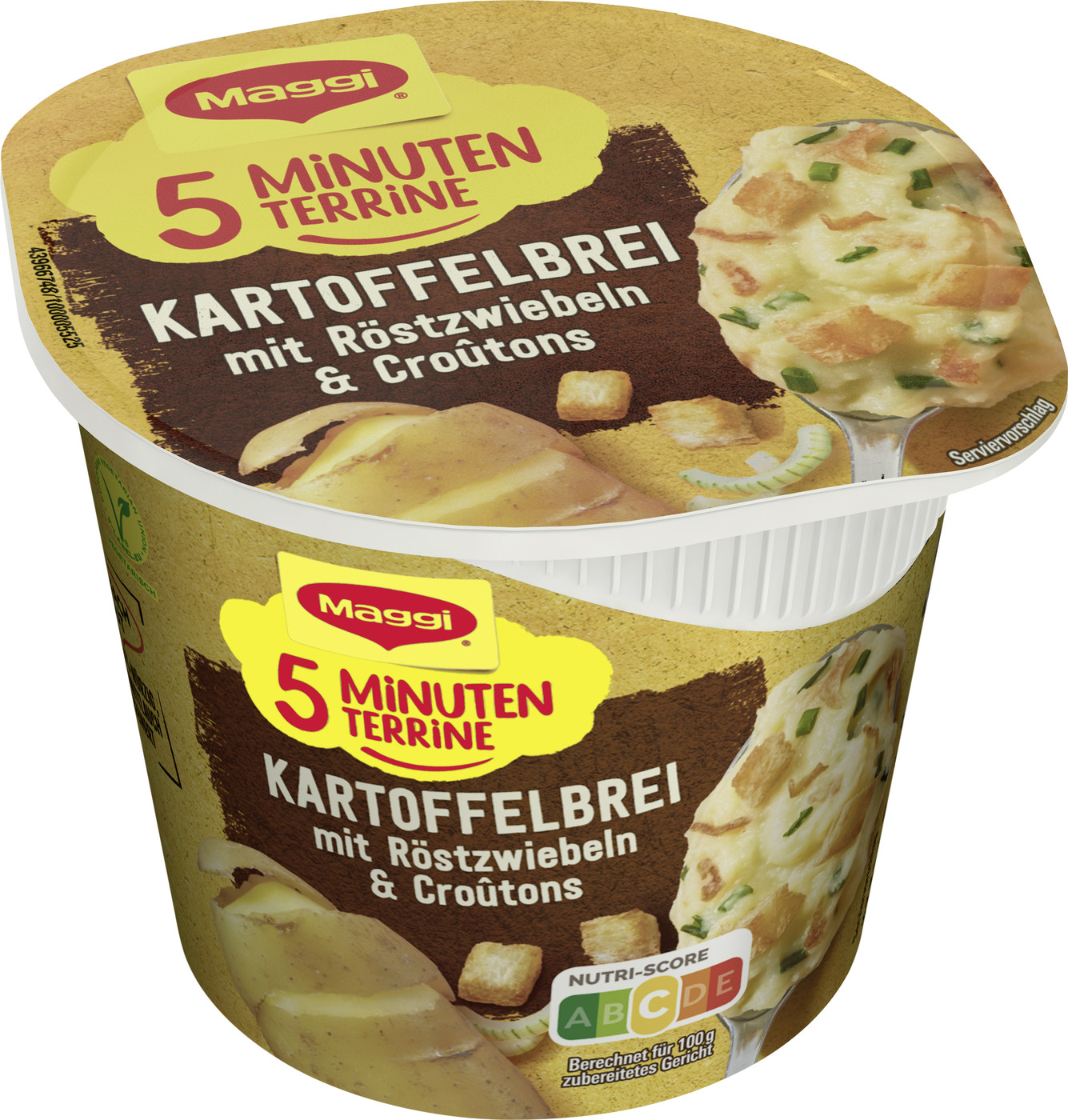 Maggi 5 Minuten Terrine Kartoffelbrei mit Röstzwiebeln & Croutons 56G