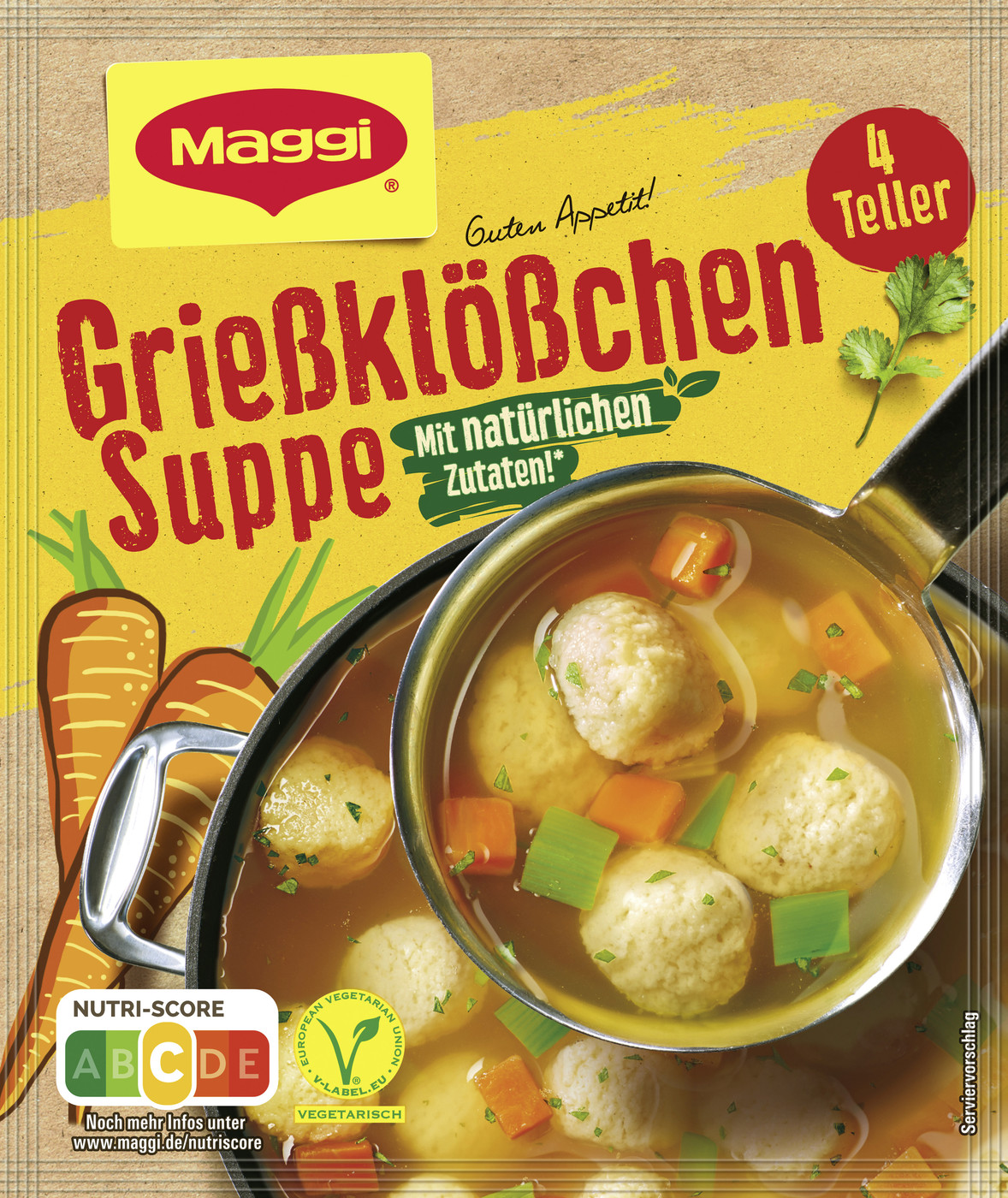 Maggi Guten Appetit Grießklößchen Suppe ergibt 1L Maggi Guten Appetit Grießklößchen Suppe ergibt 1L