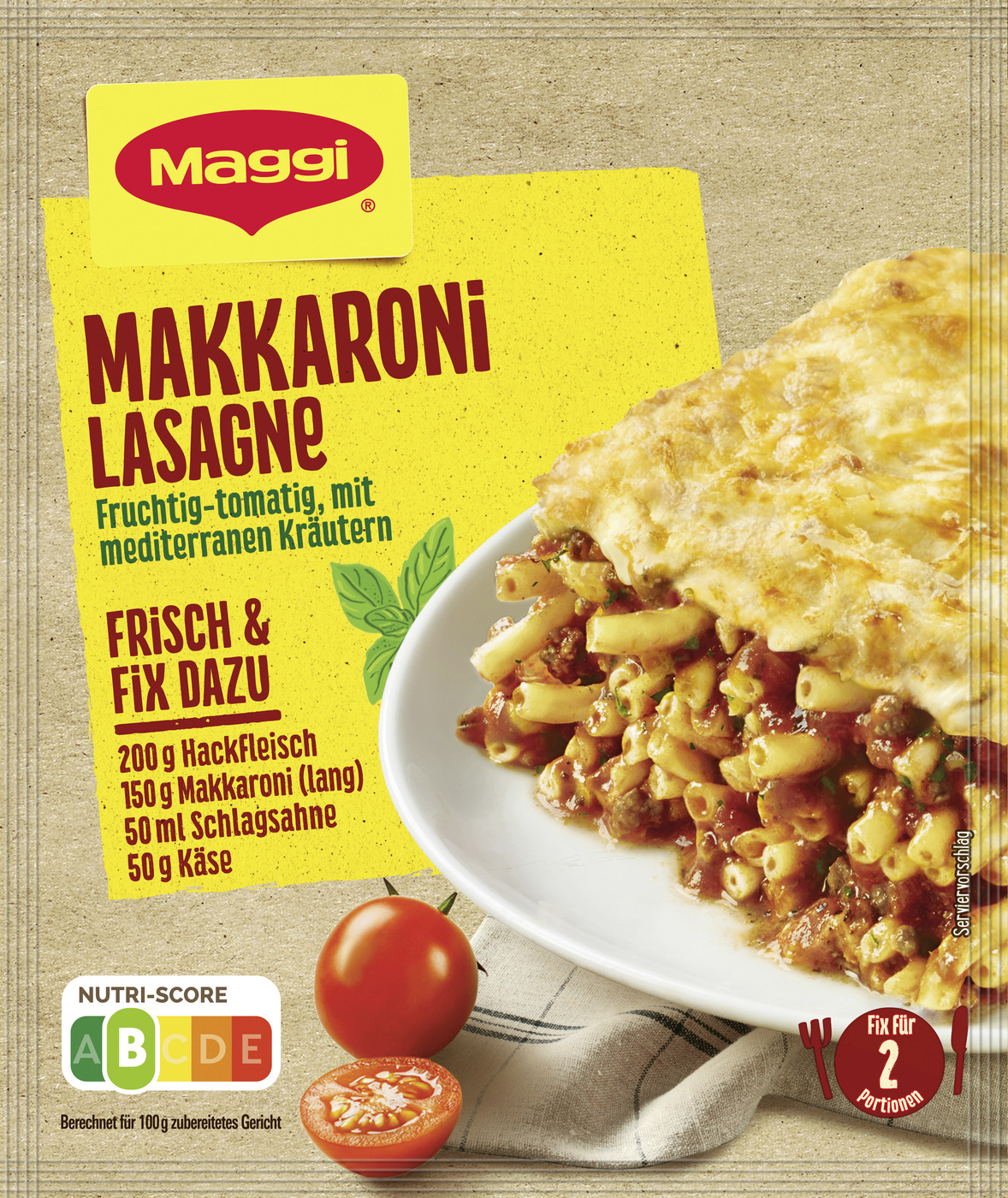 Maggi Idee für Makkaroni Lasagne 40G