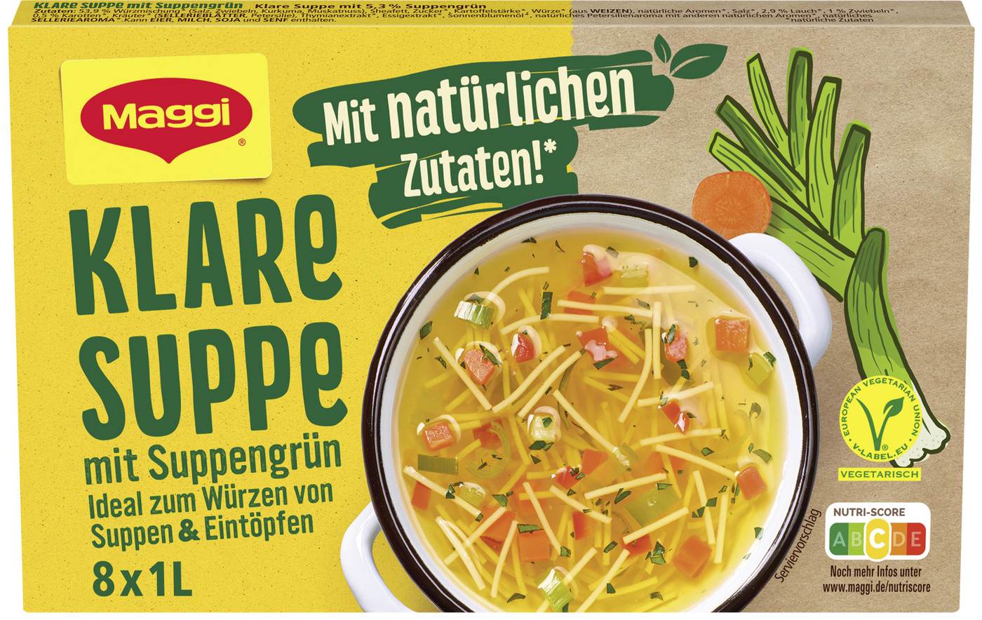 Maggi Klare Suppe mit Suppengrün für 8L 168G - MHD 04.2025 Maggi Klare Suppe mit Suppengrün für 8L 168G - MHD 04.2025