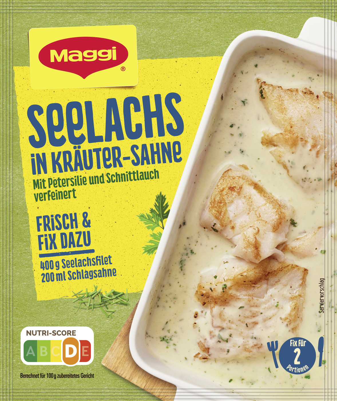 Maggi Seelachs in Kräuter-Sahne 33G