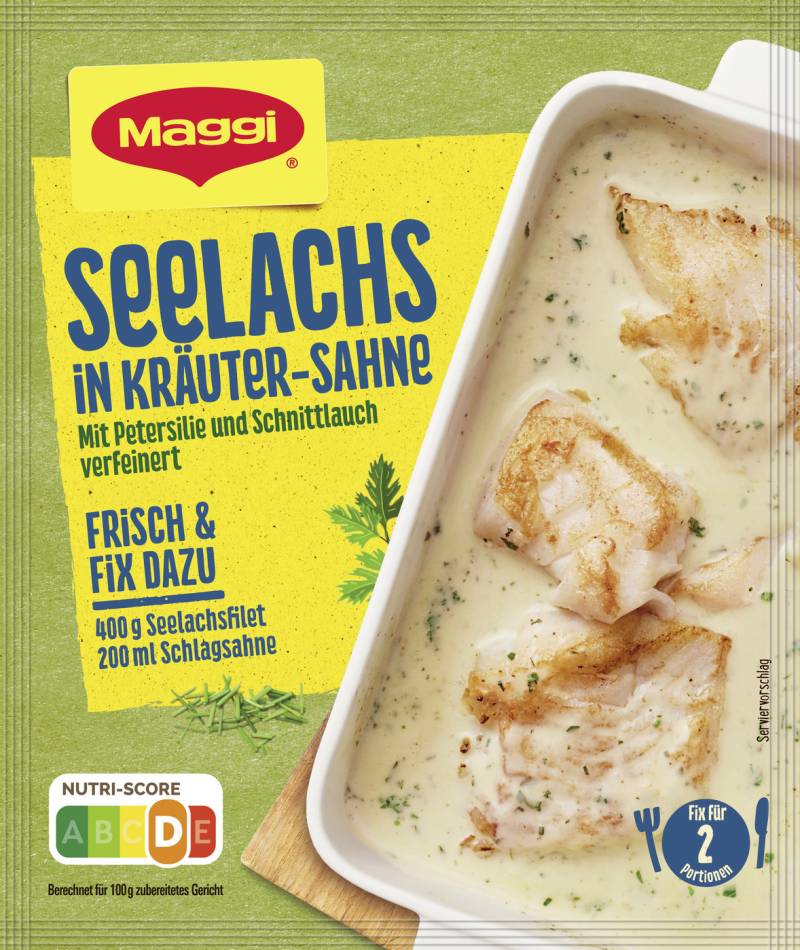 Maggi Seelachs in Kräuter-Sahne 33G