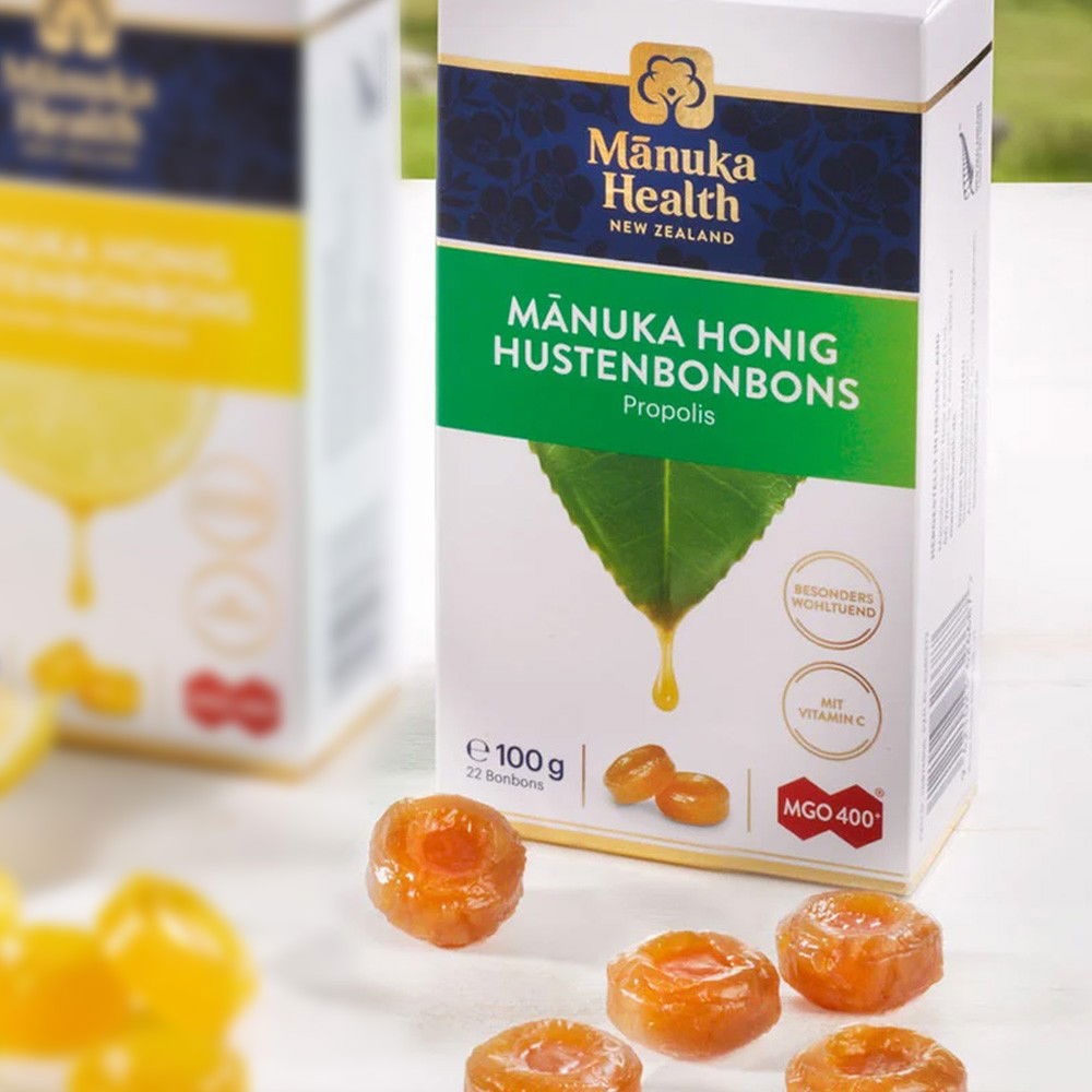 Manuka MGO 400+ Propolis-Hustenbonbons Manuka MGO 400+ Propolis-Hustenbonbons von Manuka Health