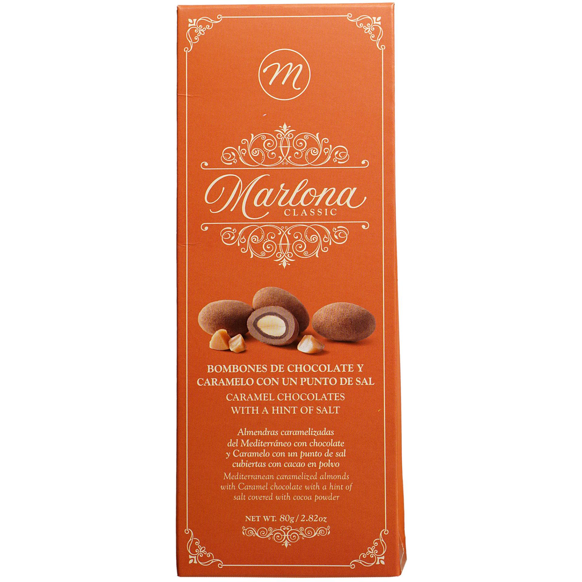 Marlona Almonds Chocolates Salted Caramel - 80g 1STK. Marlona Almonds Chocolates Salted Caramel - 80g 1STK.