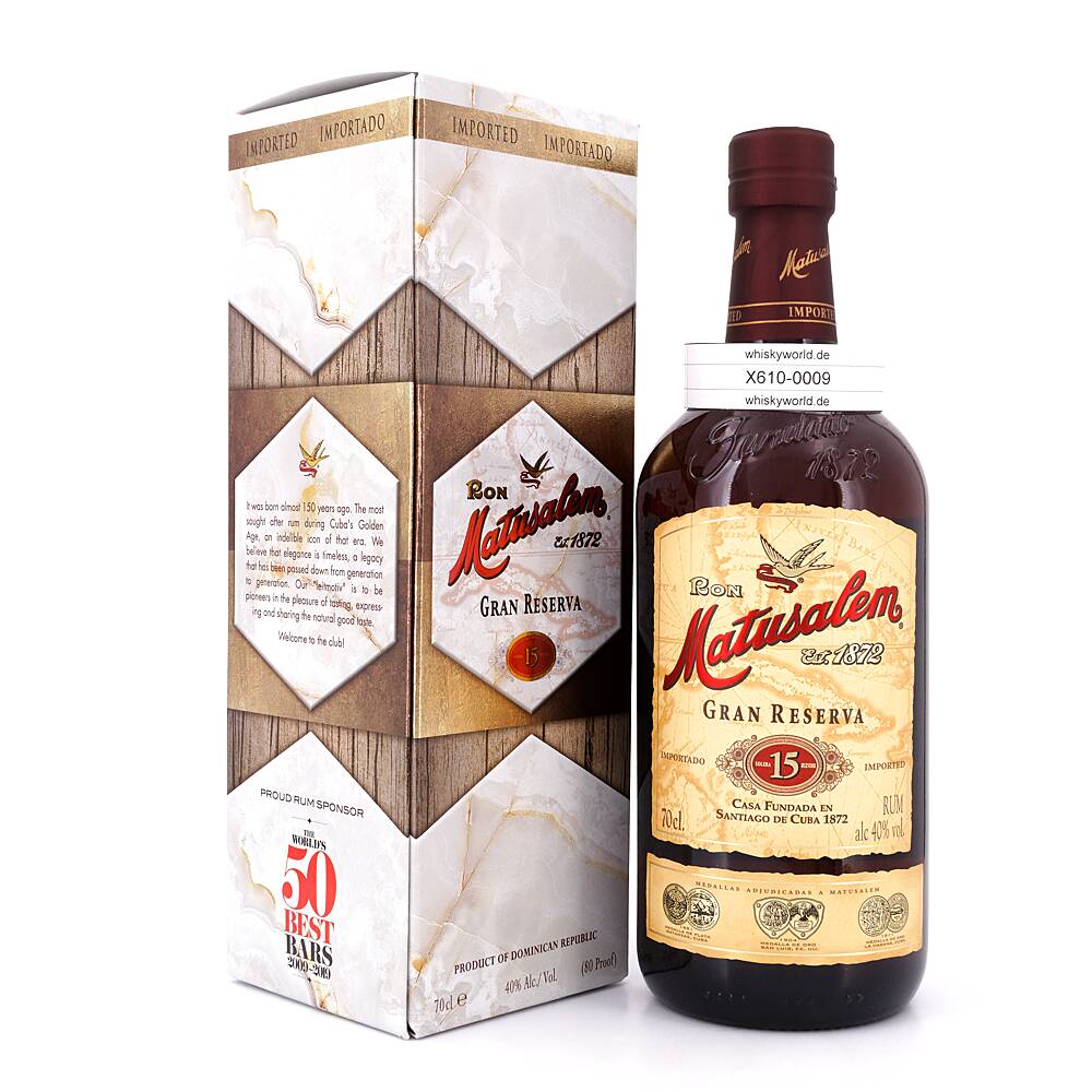 Matusalem 15 Jahre Gran Reserva 0,70 L/ 40.0% vol Matusalem 15 Jahre Gran Reserva 0,70 L/ 40.0% vol