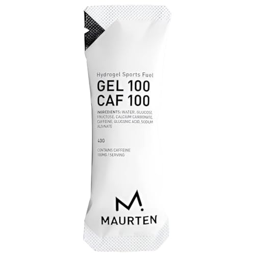 MAURTEN Gel 100 Caf 100 Energy Gel – 12er Pack à 25 g Kohlenhydrate und 100 mg Koffein – magenschonende Hydrogel-Technologie für Ausdauersport – Natürliche Zutaten ohne Konservierungsstoffe von Maurten