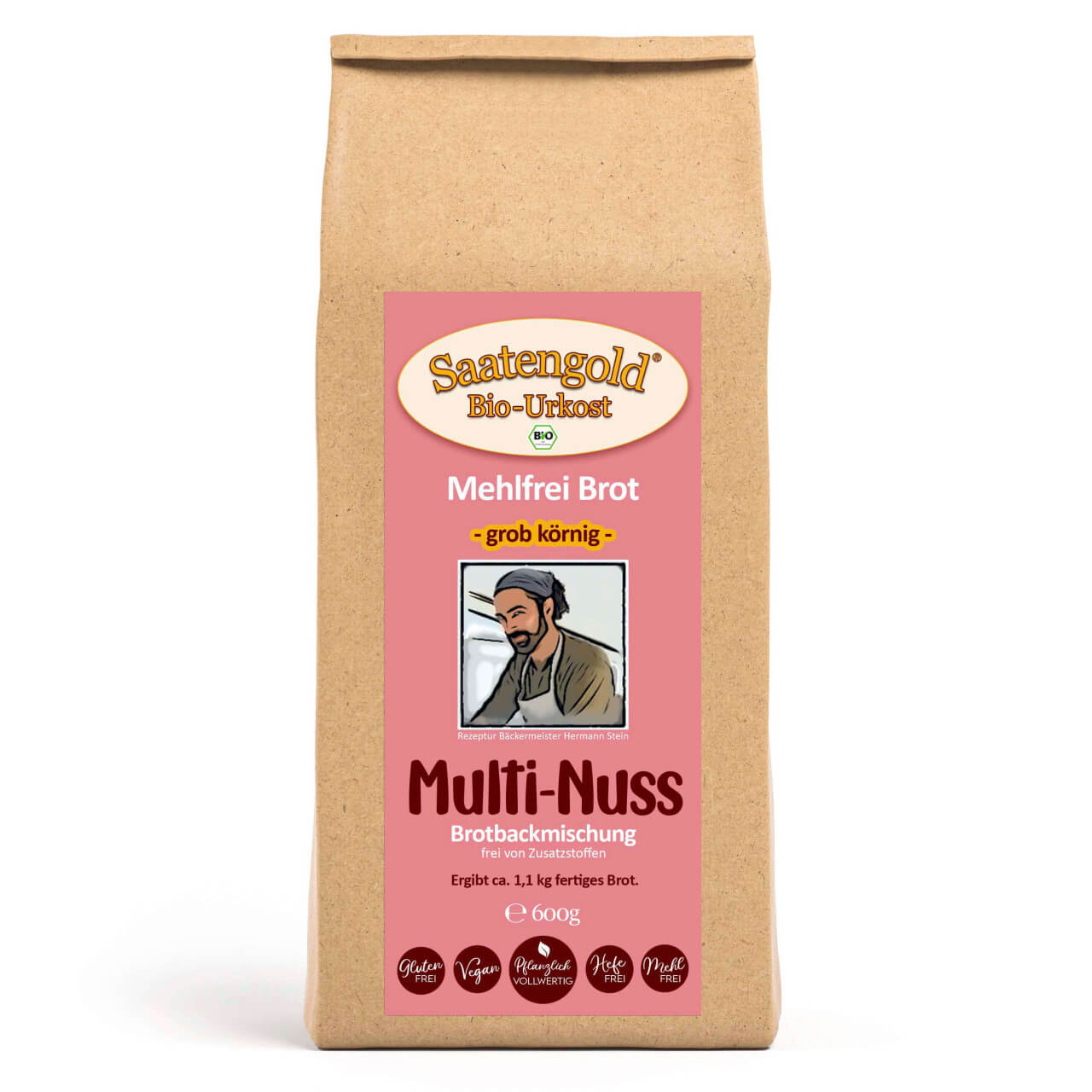 Mehlfreibrot Multi-Nuss -grob k?rnig- Bio Brotbackmischung 600g Mehlfreibrot Multi-Nuss -grob k?rnig- Bio Brotbackmischung 600g