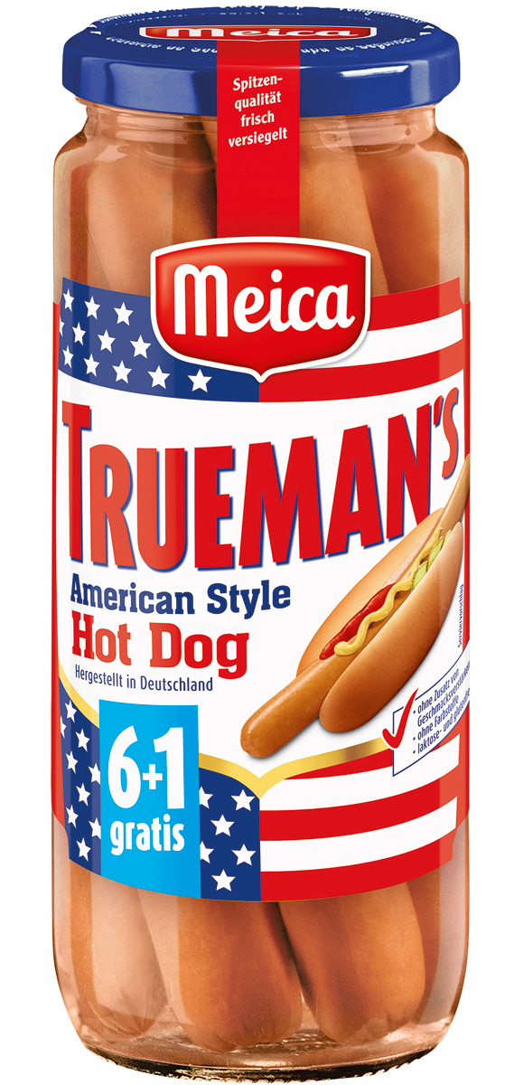 Meica 6+1 Trueman's American Style Hot Dog 540G