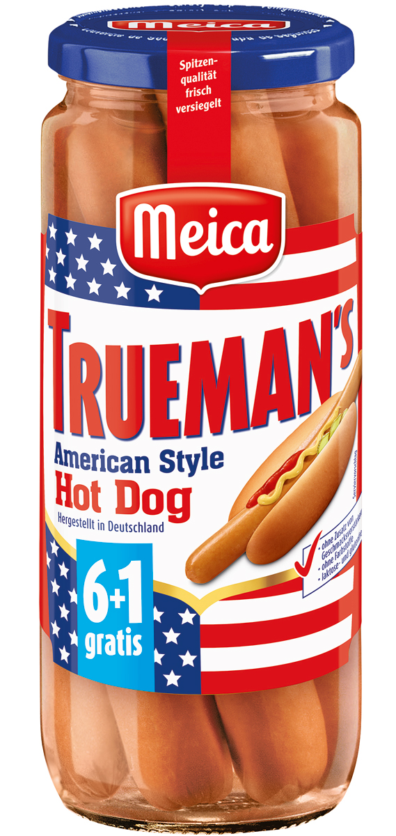 Meica 6+1 Trueman's American Style Hot Dog 540G Meica 6+1 Trueman's American Style Hot Dog 540G