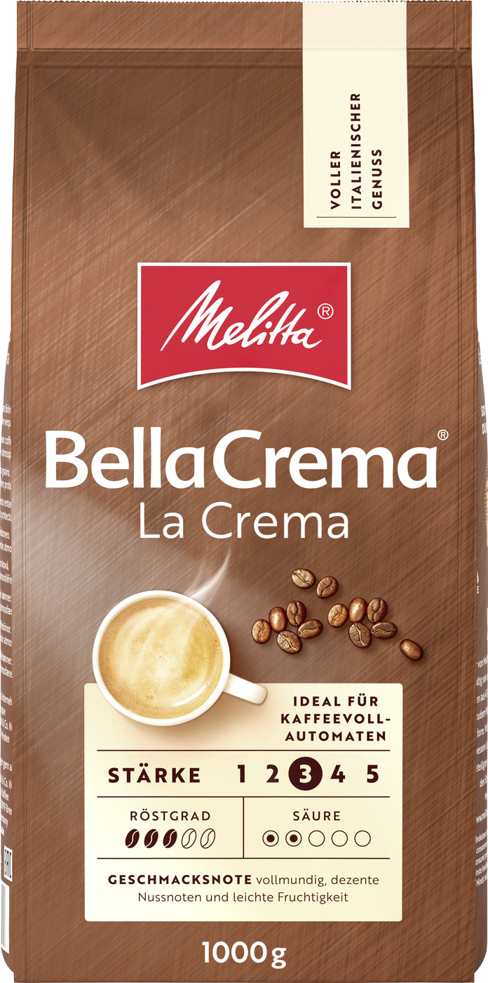 Melitta BellaCrema Kaffee LaCrema ganze Bohnen 1kg Melitta BellaCrema Kaffee LaCrema ganze Bohnen 1kg