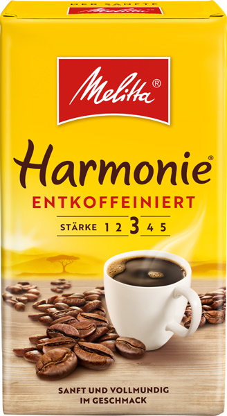 Melitta Kaffee Harmonie entkoffeiniert gemahlen 500G Melitta Kaffee Harmonie entkoffeiniert gemahlen 500G