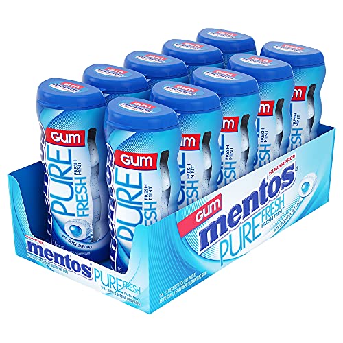 Mentos Sugar Free PURE Fresh Mint Gum 10 Pack by Perfetti Van Melle [Foods]
