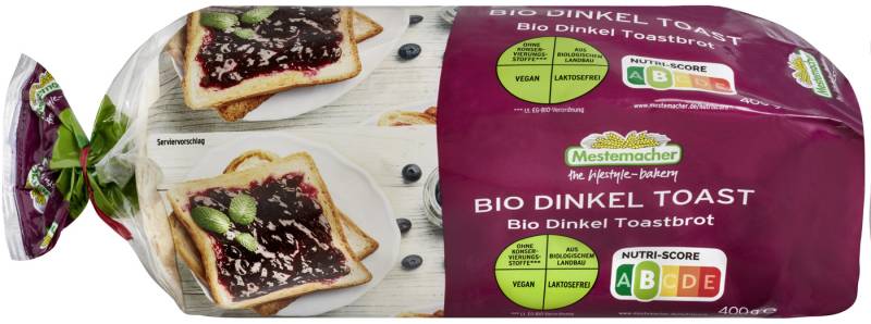 Mestemacher Bio Dinkel Toastbrot 400G