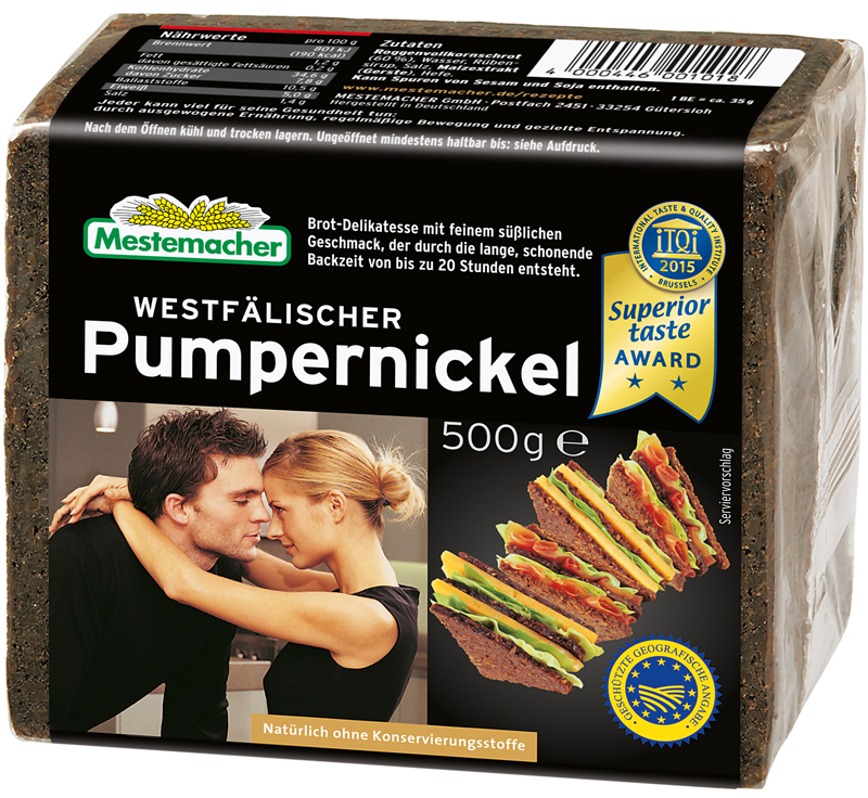 Mestemacher Echt westfälischer Pumpernickel 500G Mestemacher Echt westfälischer Pumpernickel 500G