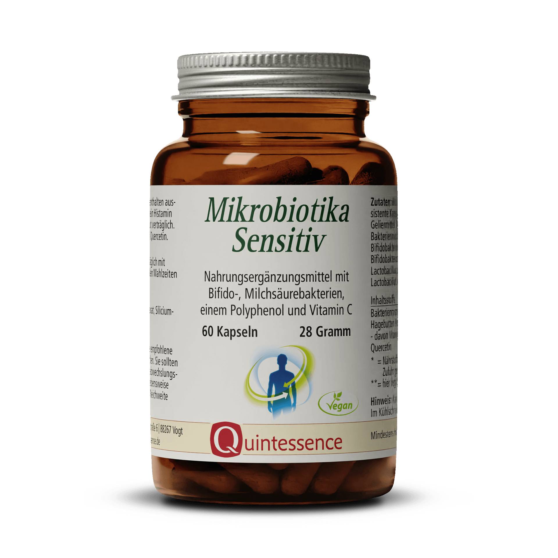 Mikrobiotika Sensitiv 60 Kapseln - Mit acht verschiedenen Bakterienstämmen - Vegan - Quintessence von Quintessence