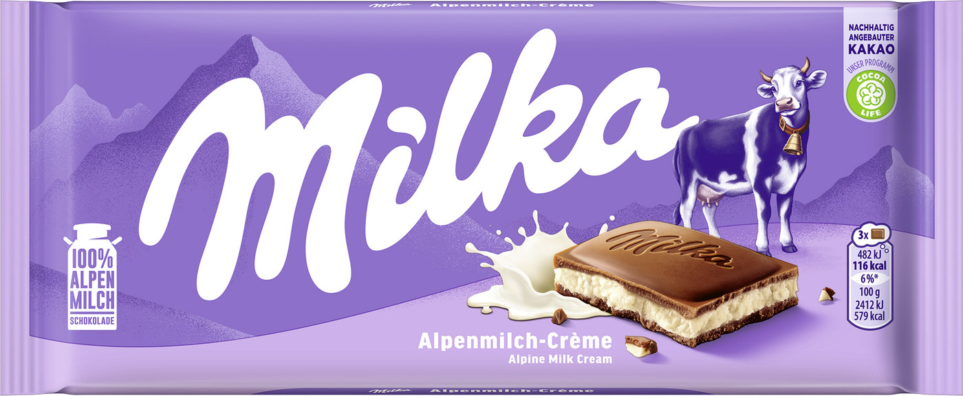 Milka Alpenmilch-Creme Schokolade 100G