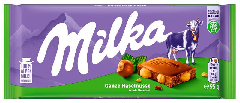 Milka Ganze Haselnüsse 95G