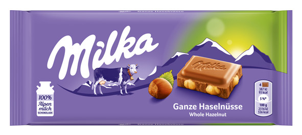 Milka Ganze Haselnüsse Schokolade 100G Milka Ganze Haselnüsse Schokolade 100G