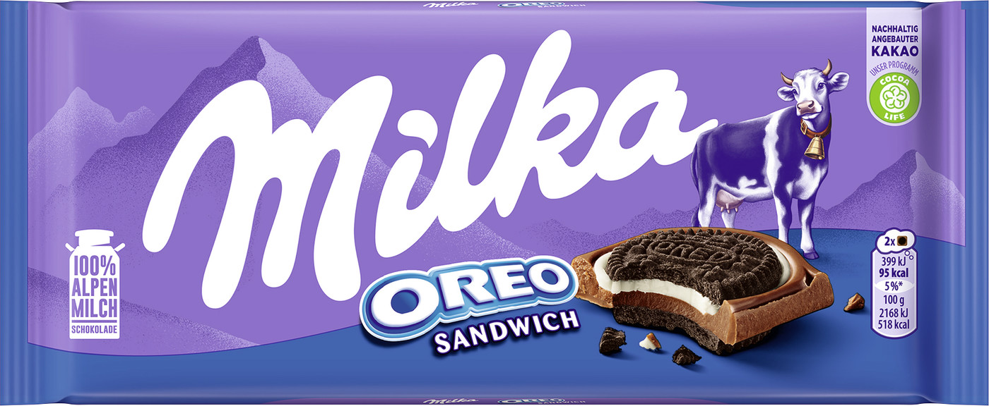 Milka Oreo Sandwich Schokolade 92G Milka Oreo Sandwich Schokolade 92G