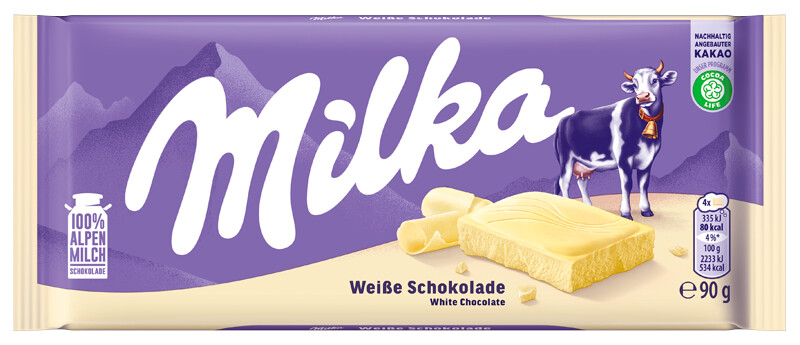 Milka Weiße Schokoladentafel 90G Milka Weiße Schokoladentafel 90G