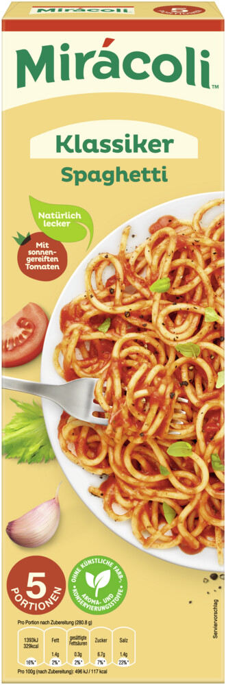 Miracoli Spaghetti Klassiker 5 Portionen 610,4G Miracoli Spaghetti Klassiker 5 Portionen 610,4G