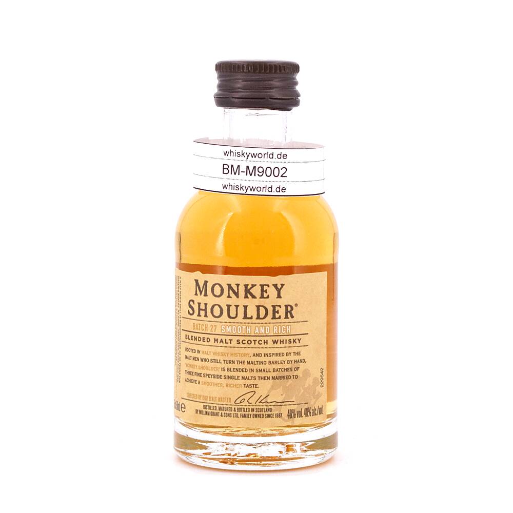 Monkey Shoulder Vatting von Glenfiddich, Balvenie 0,050 L/ 40.0% vol Monkey Shoulder Vatting von Glenfiddich, Balvenie 0,050 L/ 40.0% vol