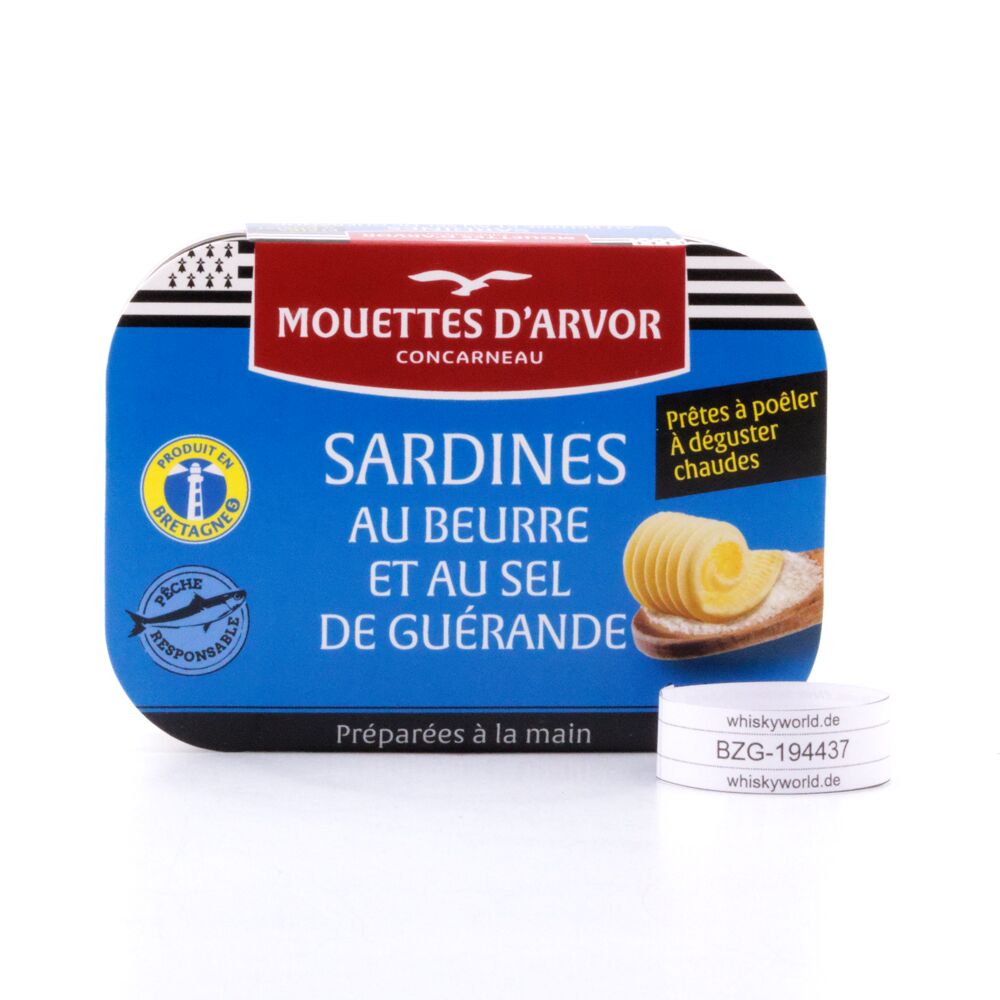 Mouettes d'Arvor Sardinen mit Butter und Guérande 115 g