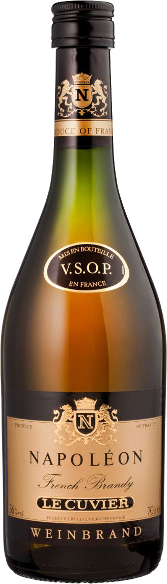 Napoleon Weinbrand Le Cuvier VSOP 0,7L - Etikett verschmutzt/beschädigt Napoleon Weinbrand Le Cuvier VSOP 0,7L - Etikett verschmutzt/beschädigt