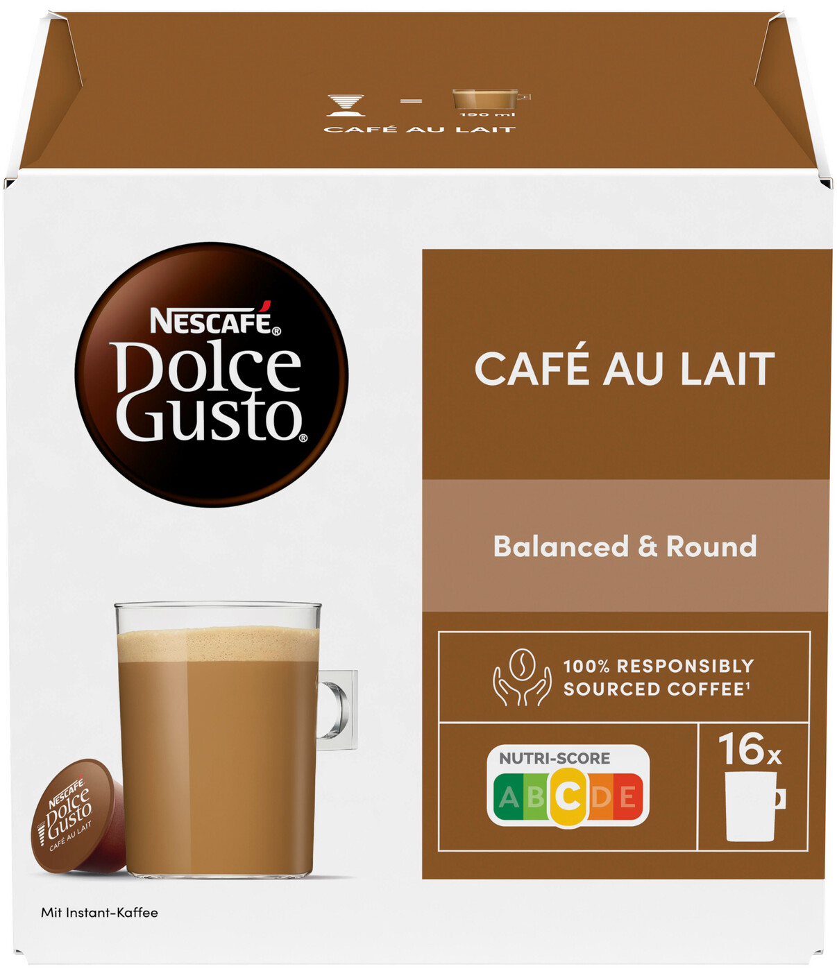 Nescafé Dolce Gusto Café au Lait Kapseln 16ST 160G Nescafé Dolce Gusto Café au Lait Kapseln 16ST 160G