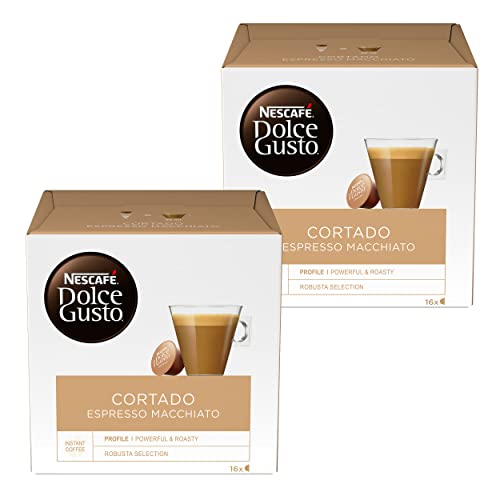 Nescafé Dolce Gusto Cortado Espresso Macchiato, Kaffee, Kaffeekapsel, 2er Pack, 2 x 16 Kapseln von NESCAFÉ DOLCE GUSTO