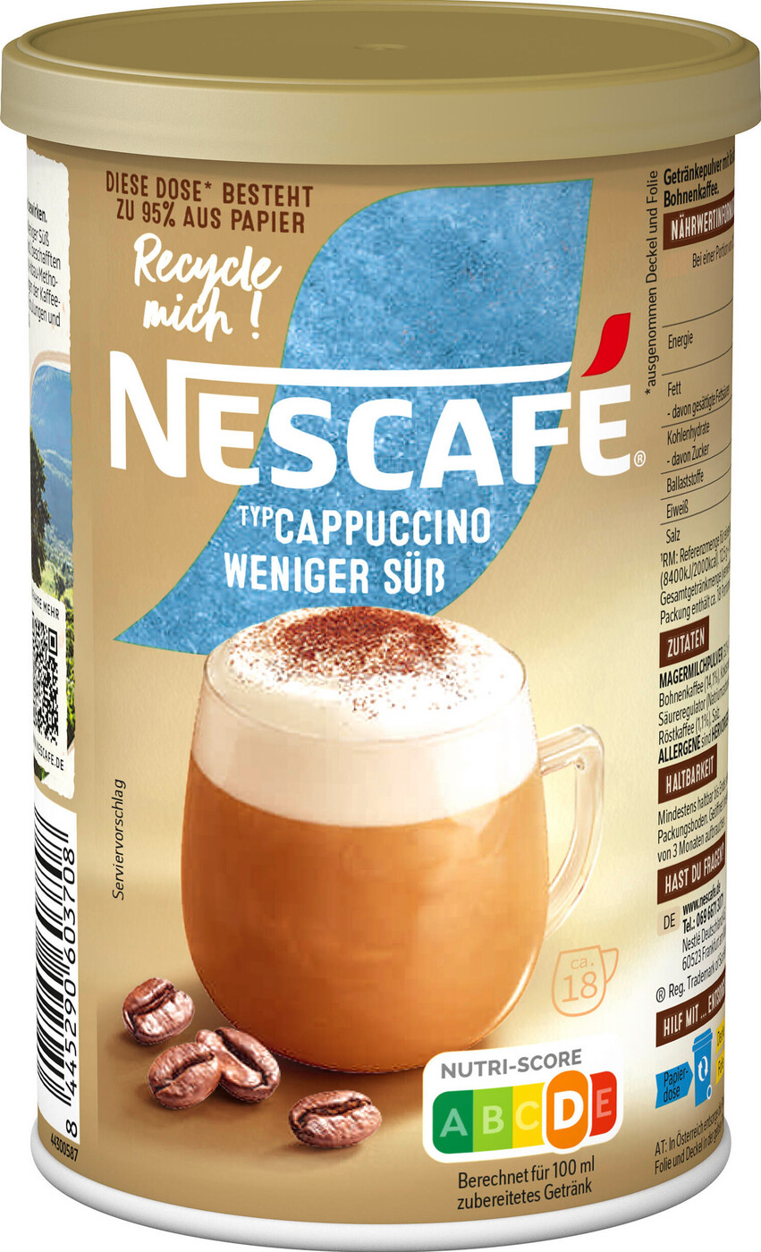 Nestlé Nescafe Typ Cappuccino Weniger Süß 220G Nestlé Nescafe Typ Cappuccino Weniger Süß 220G