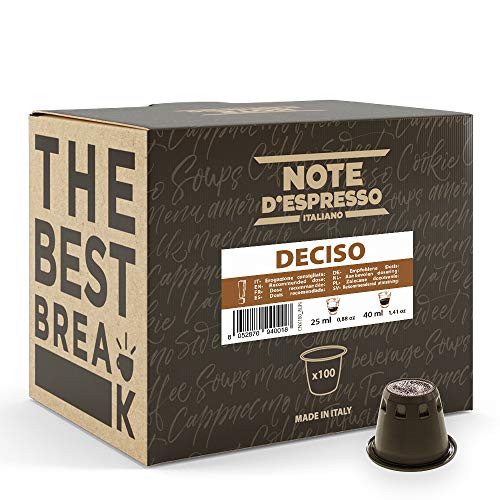 Note D'Espresso Deciso Coffee Capsules Nespresso Compatible 5.6g x 100 capsules von Note d'Espresso